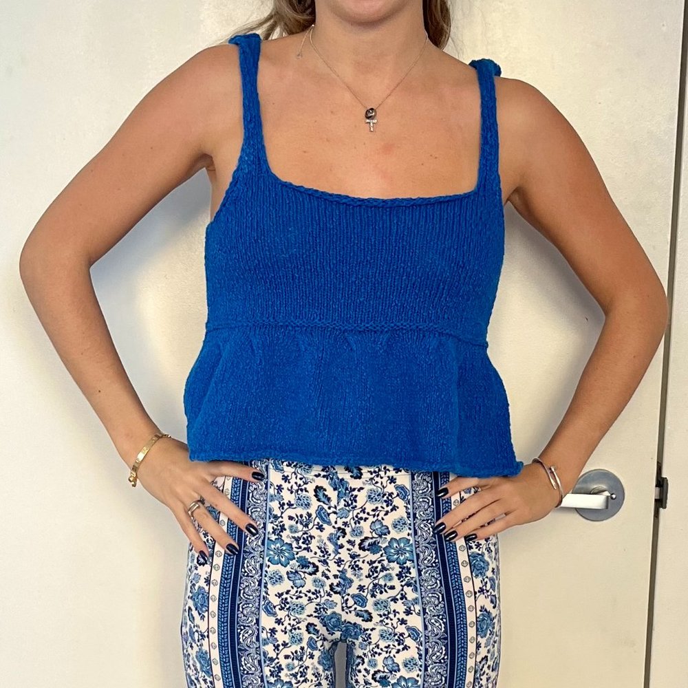 Bright Blue Woven Top